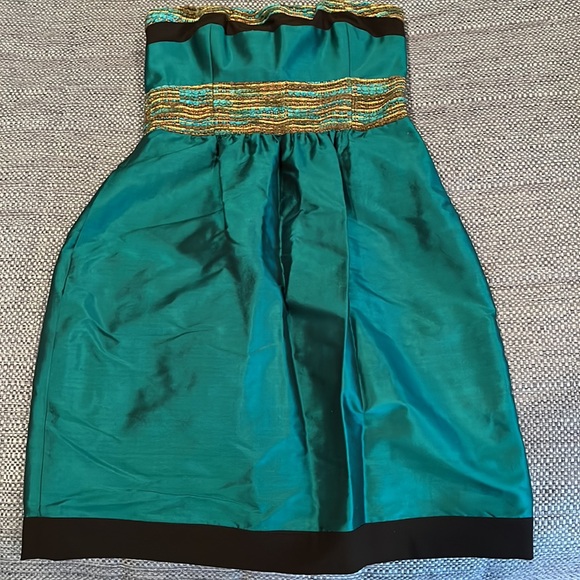 SMITH Green Silk Cocktail Dress - Picture 1 of 7